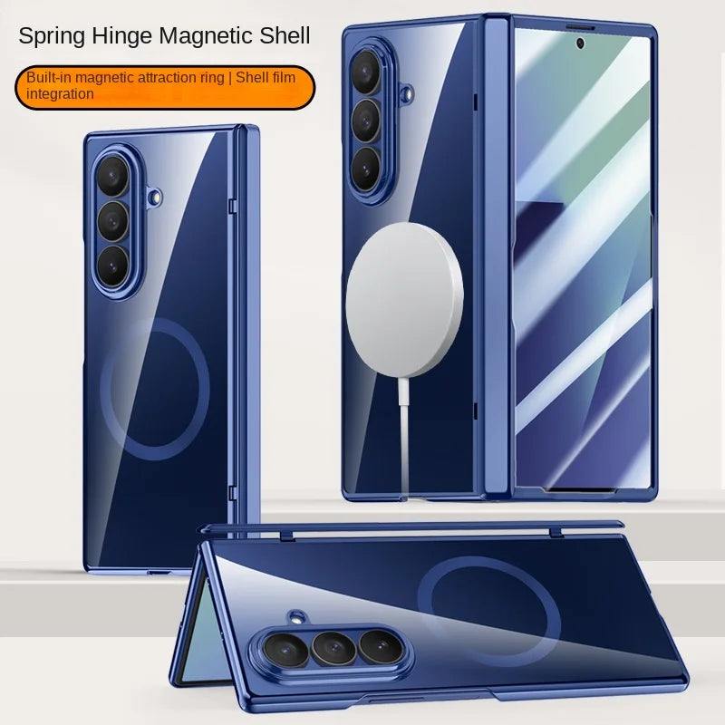 Magnetic Case Z FOLD 7 Electroplated Tempered Glass Front Film Anti-Fingerprint