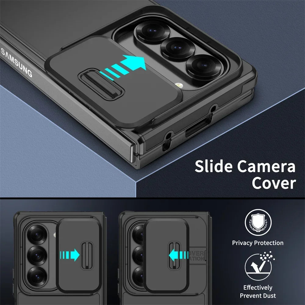 Luxury Slide Camera Case Z FOLD 7 - 4 Armor Back Cover