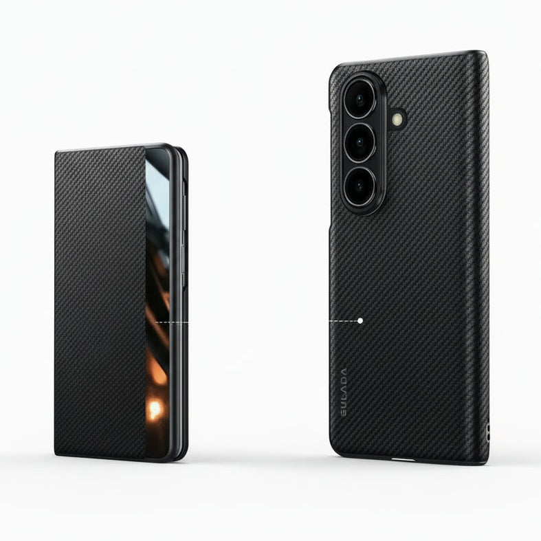 Carbon Fiber Case Z FOLD 7 - 4 Leather MagSafe Flip Window Cover