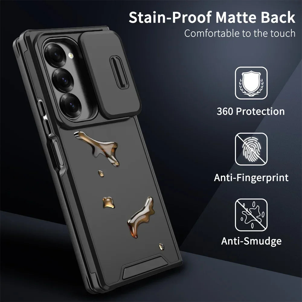 Luxury Slide Camera Case Z FOLD 7 - 4 Armor Back Cover