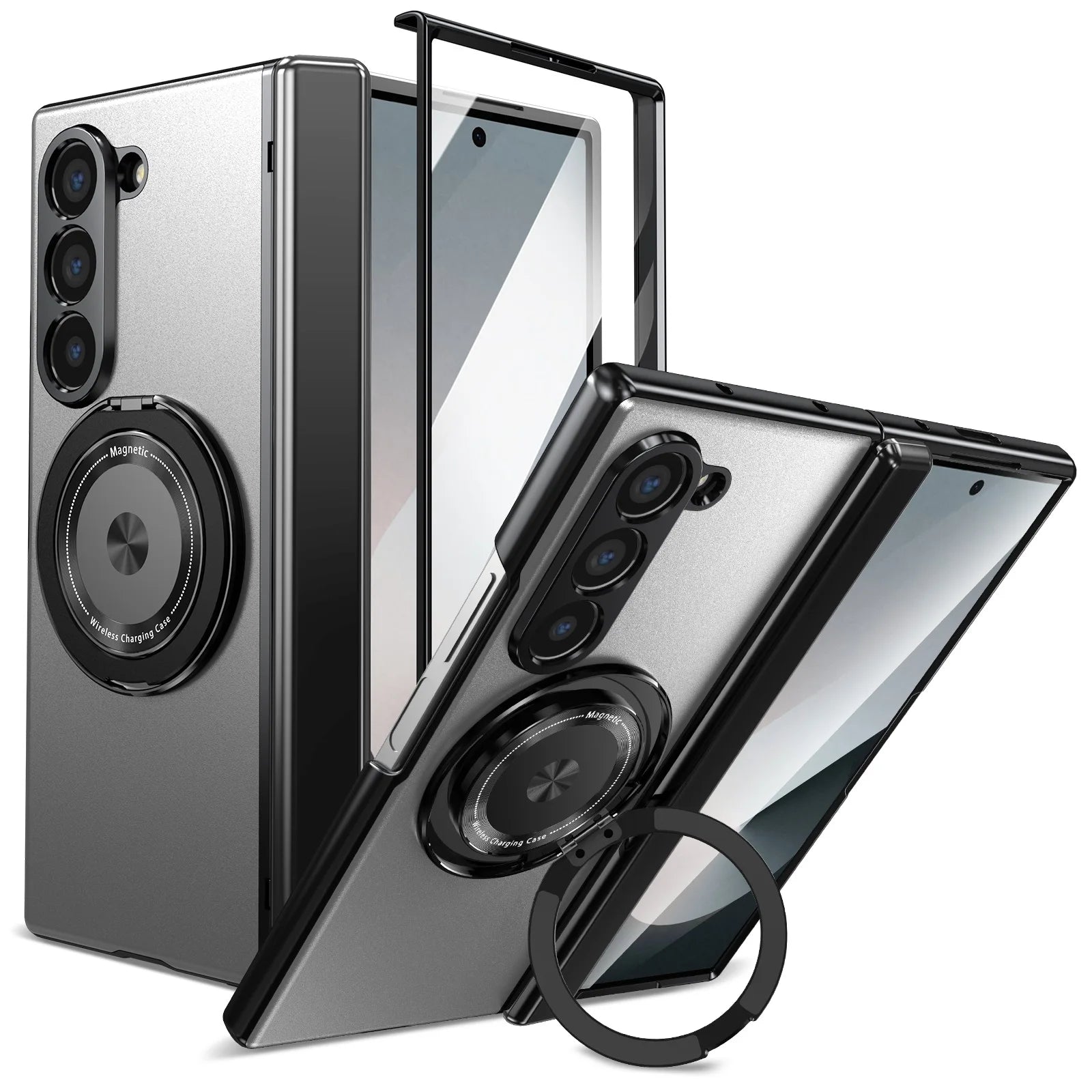 Aluminum Alloy Plate Case Z FOLD 7 - 4 360° Rotatable Magnet Bracket Phone Cover