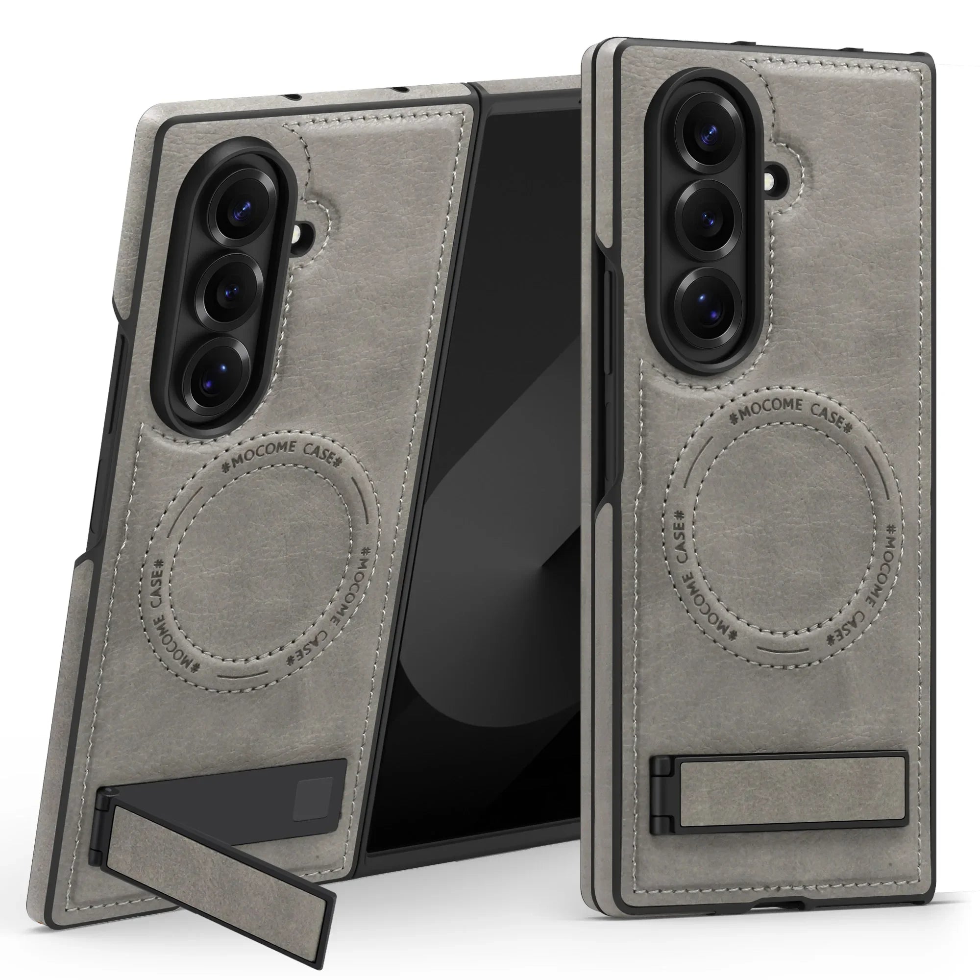 Luxury Magnetic Leather Case Z FOLD 7 - 3 Shockproof Magnetic Holder Stand Cover