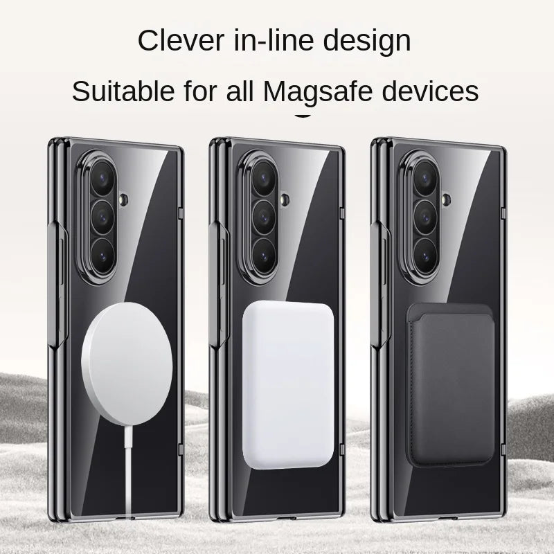 Magnetic Case Z FOLD 7 Electroplated Tempered Glass Front Film Anti-Fingerprint