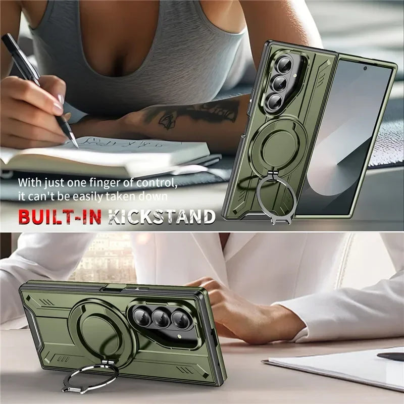 Armor Case Z FOLD 7 Durable Magnetic Holder Cover with Slide Camera Protection