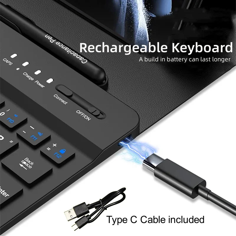 Wireless Keyboard Mouse Case Z FOLD 7/6/5/4/3 Magnetic Folding Leather Cover