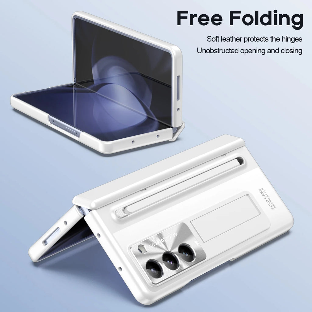 360 Full Protection Hinge Case Z FOLD 7 - 2 Magnetic Leather Cover with Pen Slot