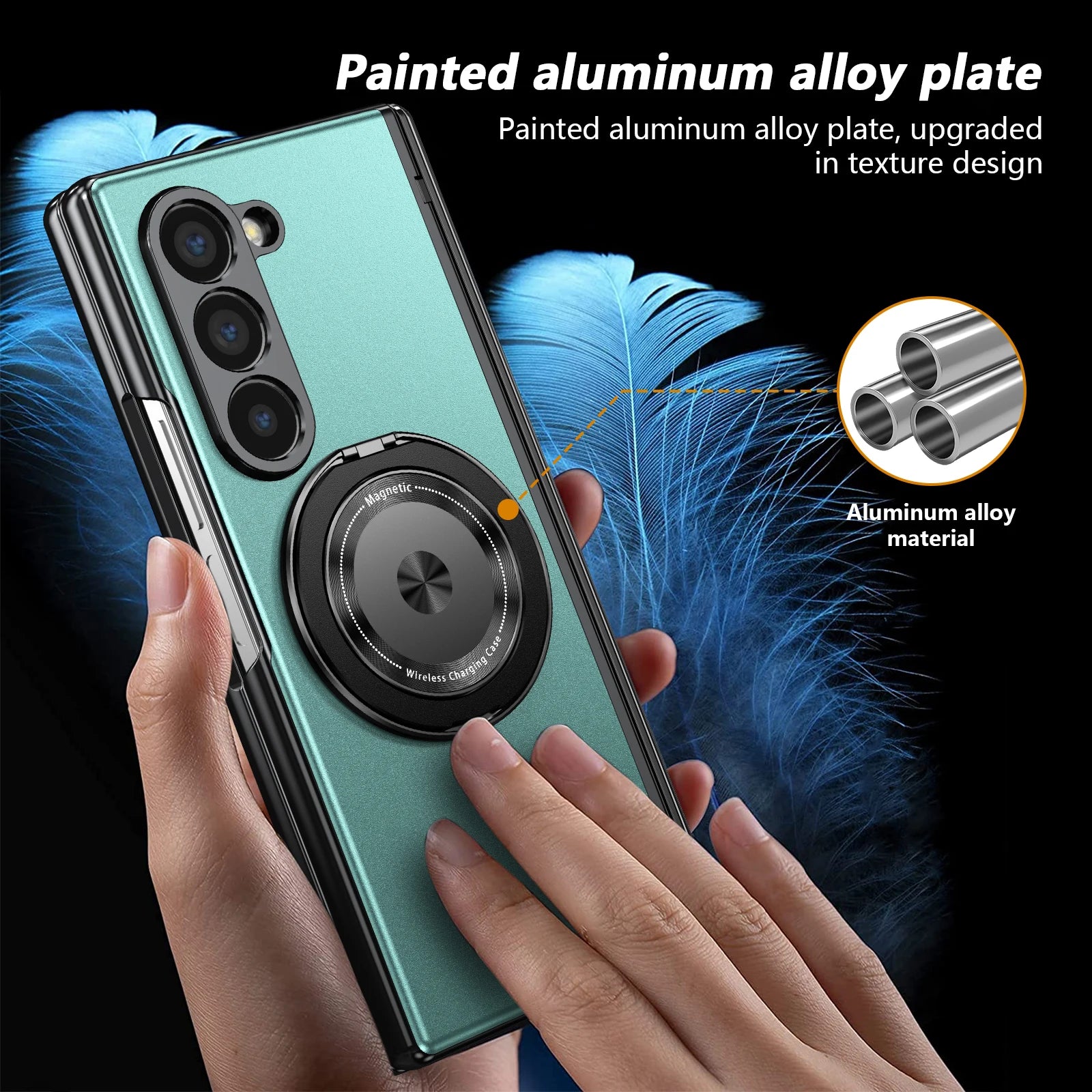 Aluminum Alloy Plate Case Z FOLD 7 - 4 360° Rotatable Magnet Bracket Phone Cover