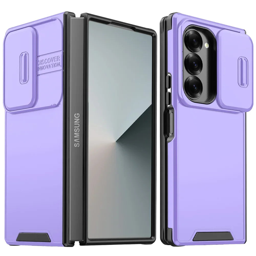 Luxury Slide Camera Case Z FOLD 7 - 4 Armor Back Cover