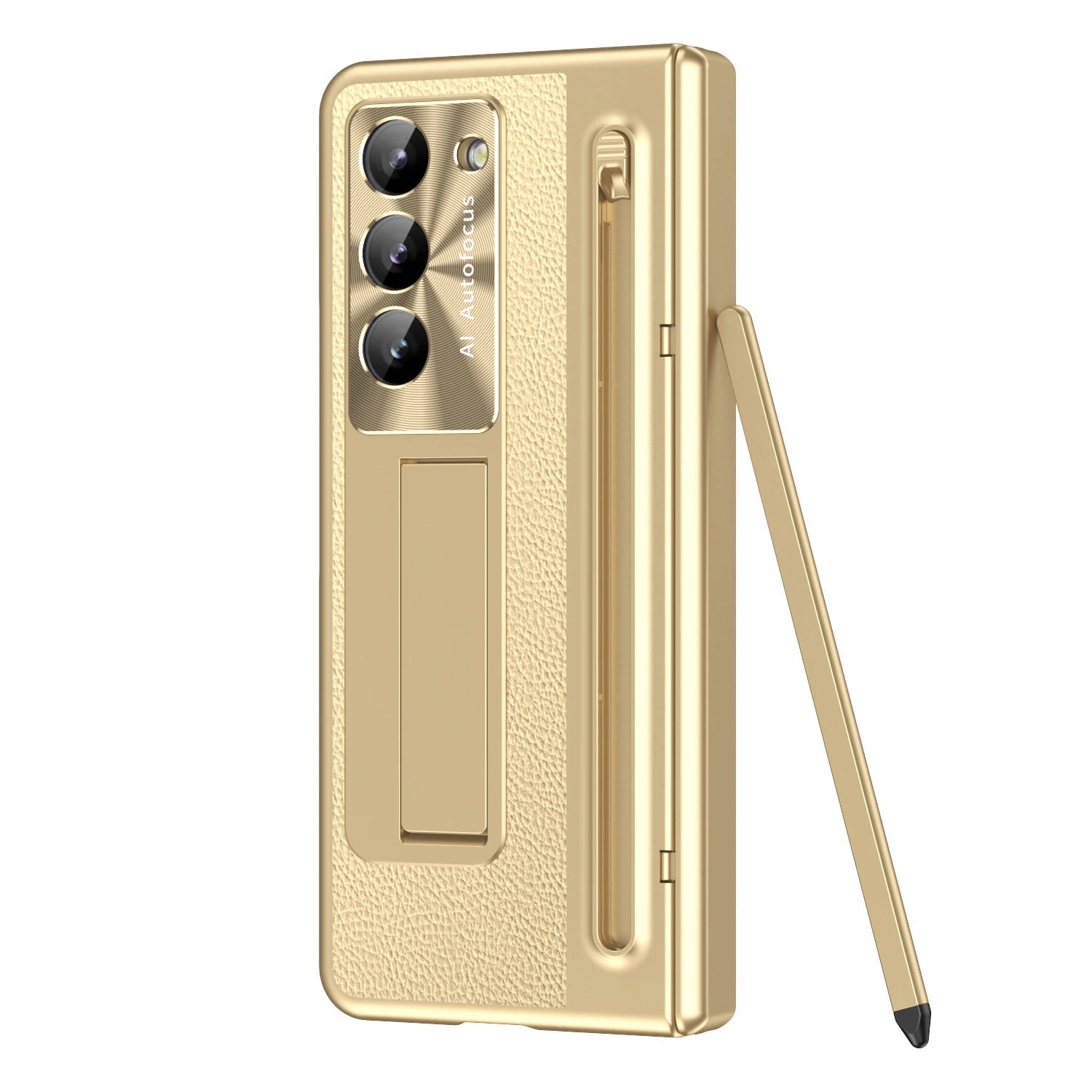 360 Full Protection Leather Case Z FOLD 7 - 2 with Touch Pen and Tempered Glass