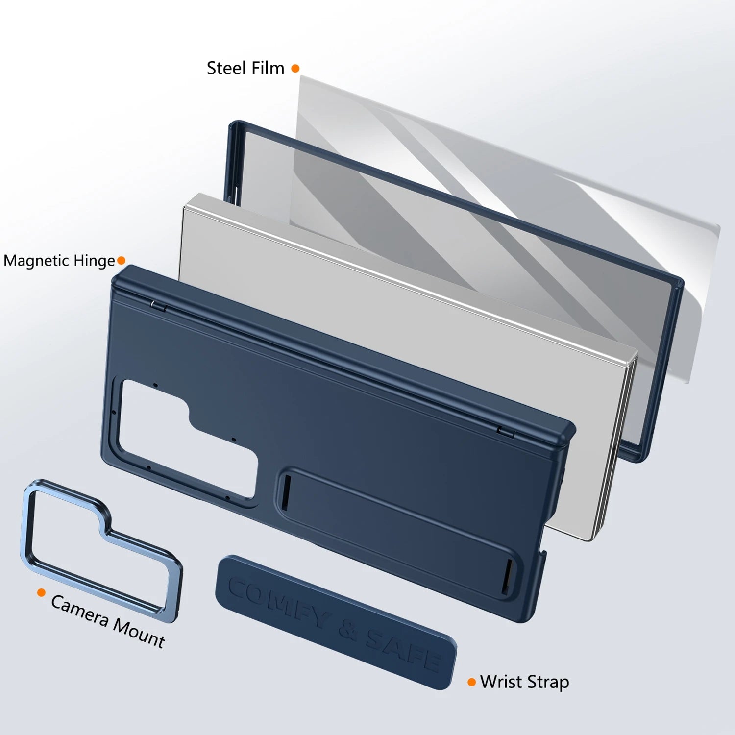 Camera Holder Case Z FOLD 7 - 3 Hard PC Shockproof Cover with Hinge Protection