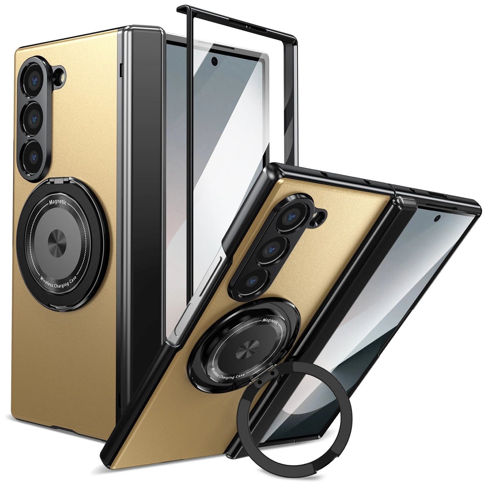 Aluminum Alloy Plate Case Z FOLD 7 - 4 360° Rotatable Magnet Bracket Phone Cover