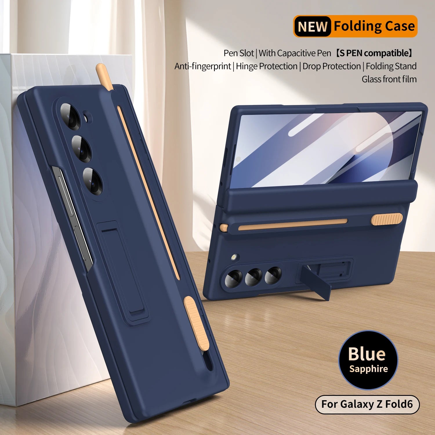360 Full Protection Hinge Case Z FOLD 7 - 2 Magnetic Leather Cover with Pen Slot