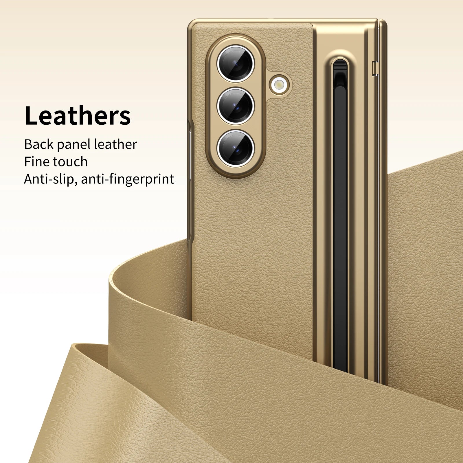 Leather Phone Case Z FOLD 7 - 3 Drop Resistant with Pen Groove