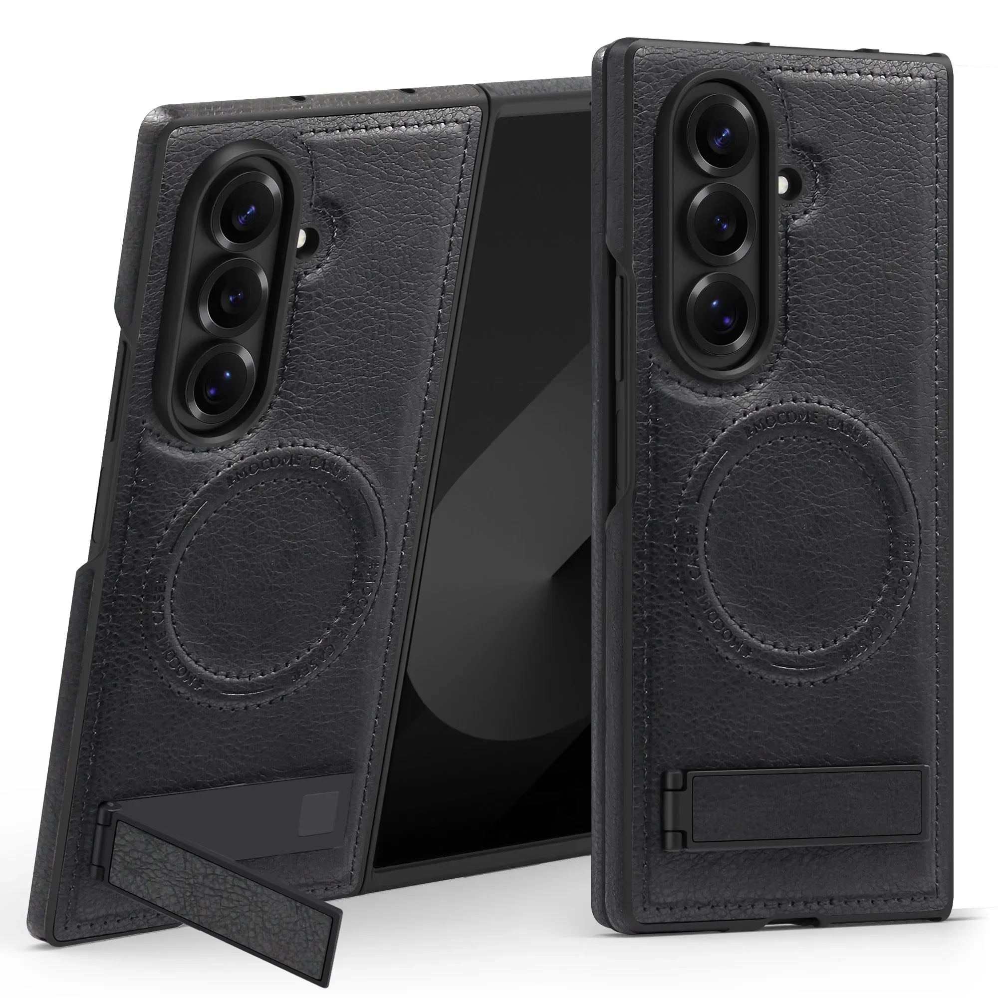 Luxury Magnetic Leather Case Z FOLD 7 - 3 Shockproof Magnetic Holder Stand Cover