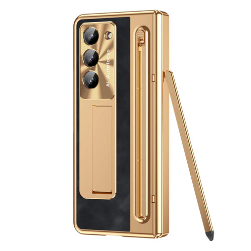 360 Full Protection Leather Case Z FOLD 7 - 2 with Touch Pen and Tempered Glass