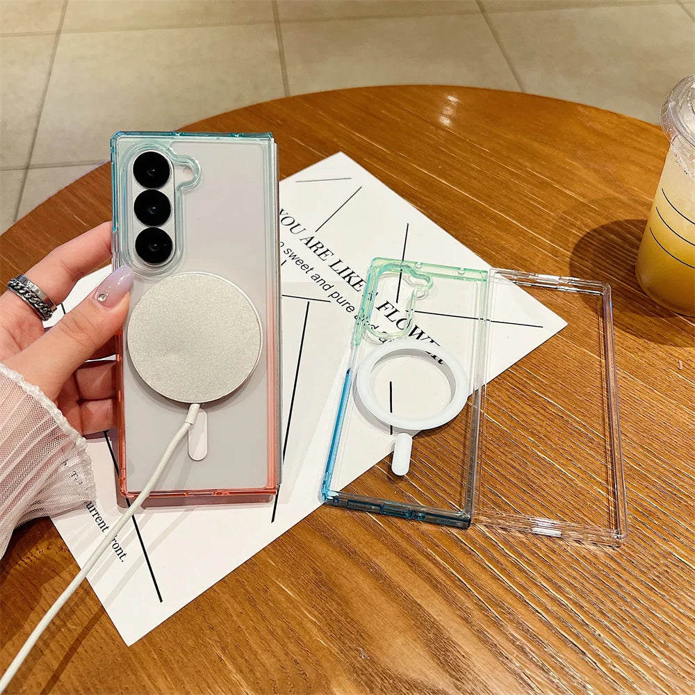 Dopamine Gradient Clear Case Z FOLD 7 - 3 Anti-Drop Wireless Charging