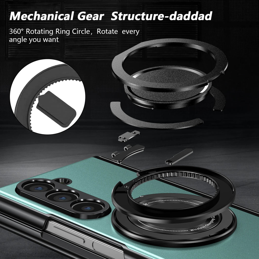Aluminum Alloy Plate Case Z FOLD 7 - 4 360° Rotatable Magnet Bracket Phone Cover