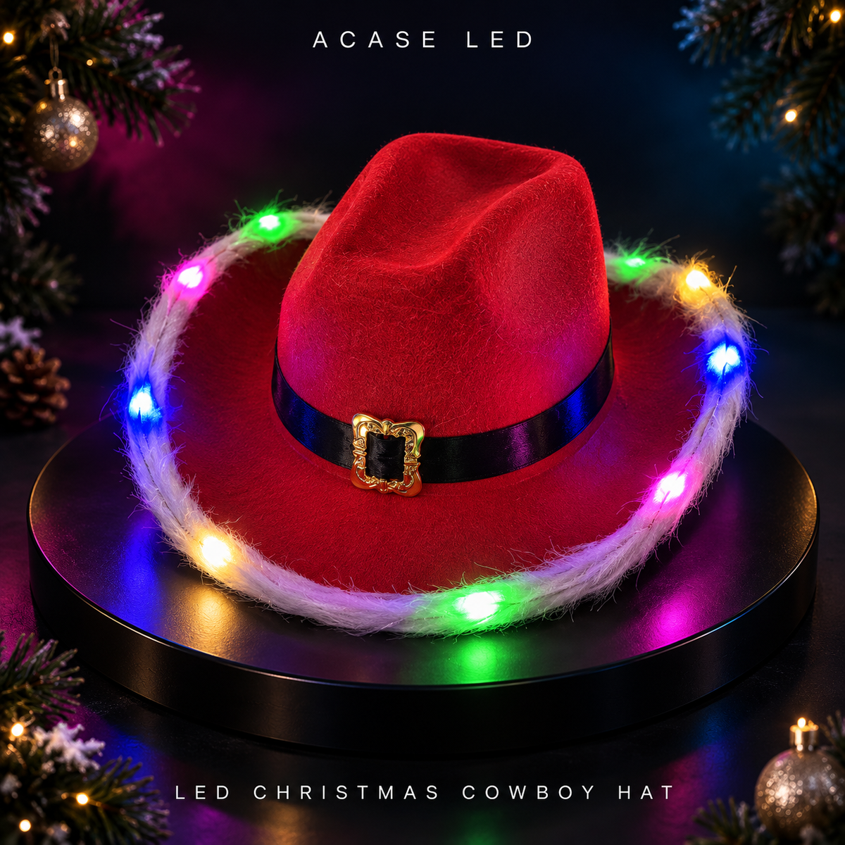 ACASE Noel LED Christmas Cowboy Hat